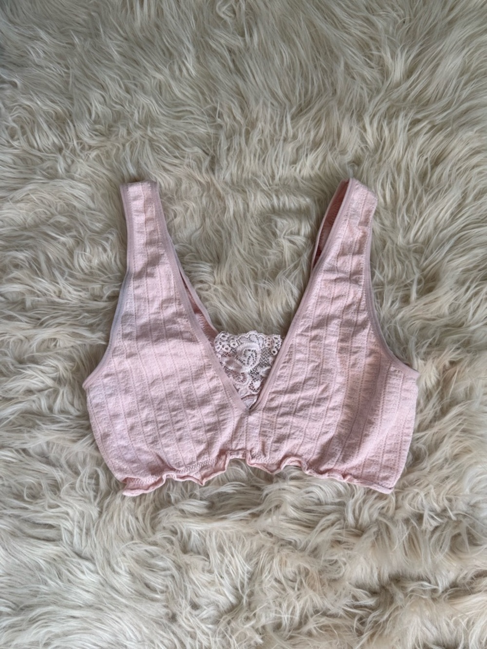 Anthropologie Pink Seamless Lace Bralette - Picture 2 of 9